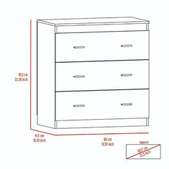 Classic Three Drawer Dresser, Superior Top, Handles