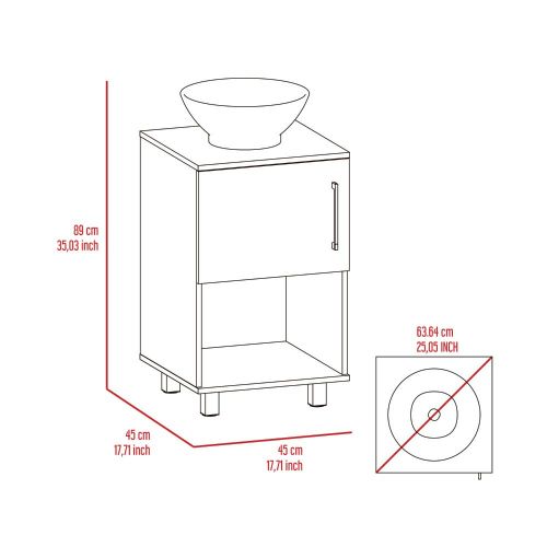 Pittsburgh Single Bathroom Vanity, One Open Shelf, Single Door Cabinet