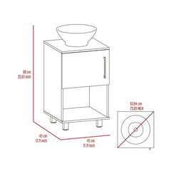 Pittsburgh Single Bathroom Vanity, One Open Shelf, Single Door Cabinet