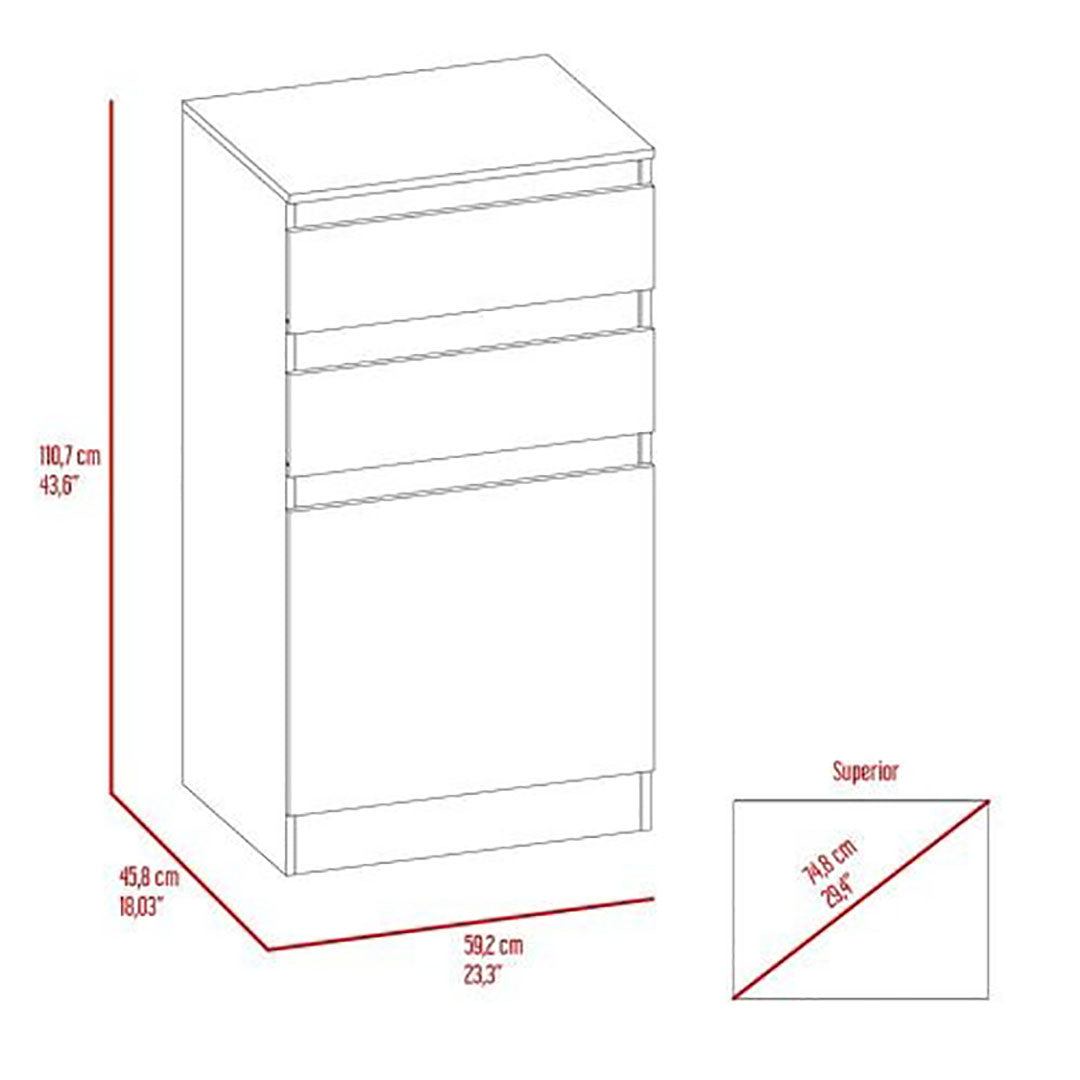 Kamelot Dresser With Jewelry Box, Single Door Cabinet, Mirror, Two Drawers