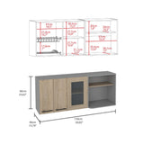 Hasselt Wall Cabinet, Double Door, Glass Cabinet, Rack