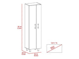 TUHOME Nala Cleaning Cabinet, Freestanding Utility Storage with Double Door Cabinet, Five Shelves, Broom and Mop Compartment, Space-Saving Organization for Laundry Room, Kitchen or Garage