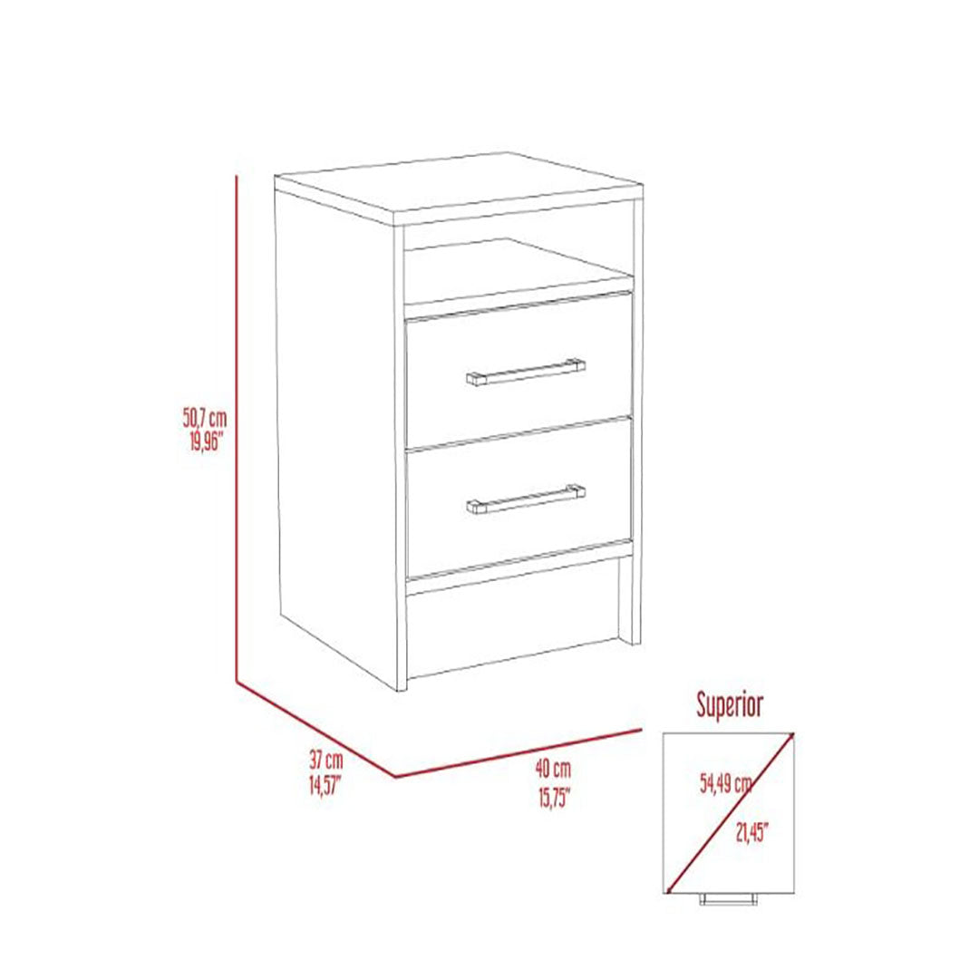 Bianco Nightstand, Two Drawers