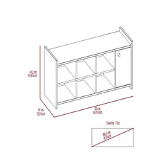 Rizzo Storage Unit With Door, Six Shoes Capacity, Six Cubbies, Door