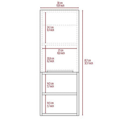 Jasper Bathroom Single Door Cabinet, Two Open Shelves, Two Interior