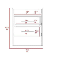 Eter Nightstand, Superior Top, Two Drawers