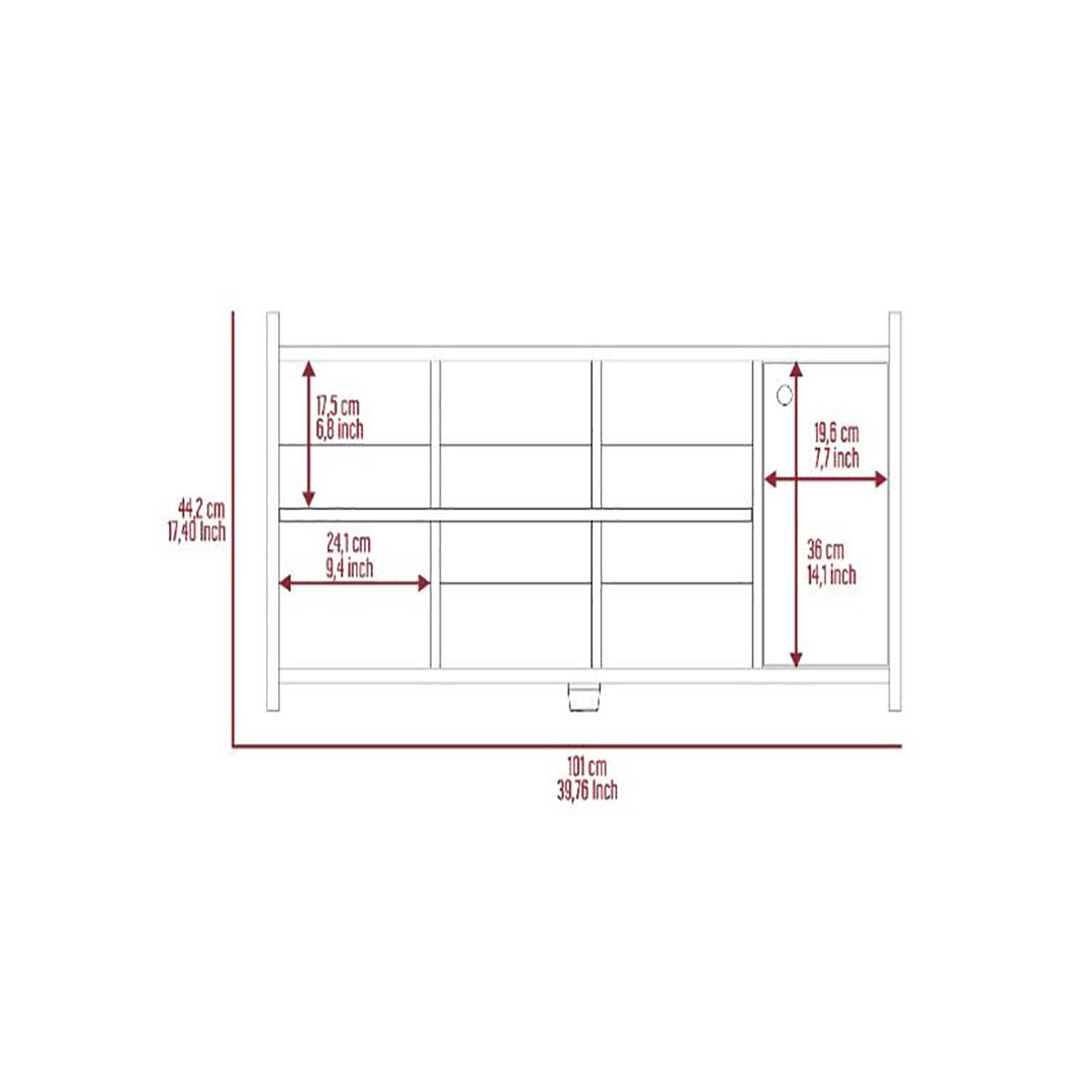 Rizzo Storage Unit With Door, Six Shoes Capacity, Six Cubbies, Door