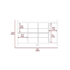 Rizzo Storage Unit With Door, Six Shoes Capacity, Six Cubbies, Door