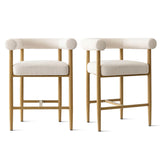 Melbourne 24" Boucle Counter Stool with Arms (Set of 2)