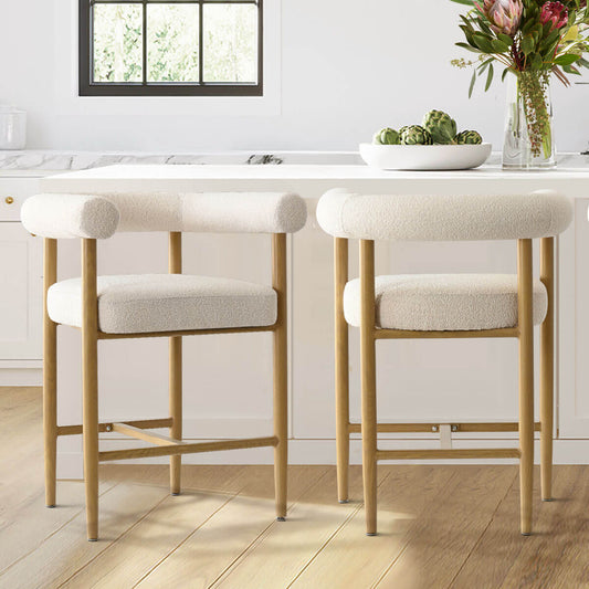 Melbourne 24" Boucle Counter Stool with Arms (Set of 2)