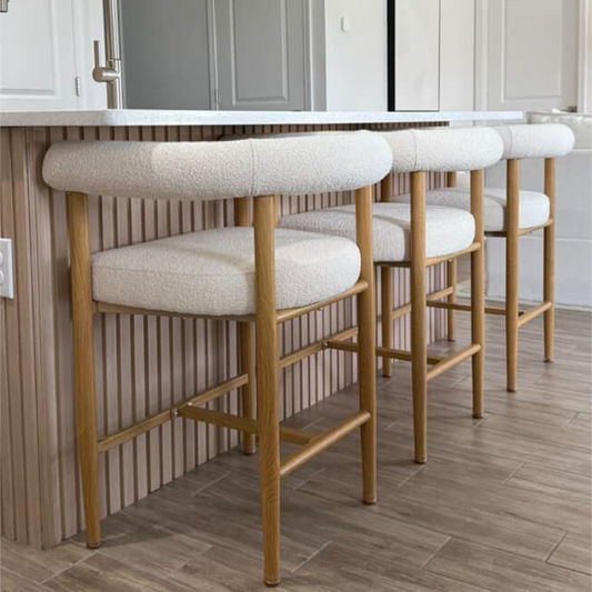 Melbourne 24" Boucle Counter Stool with Arms (Set of 3)