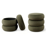 Mellow Modern Round Velvet Ottoman With Storage