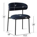 Merida Upholstered Dining Chair With Metal Legs (Set of 2)