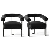 Mia Modern Velvet Accent Chair with Arms (1-Piece)