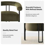 Mia Modern Velvet Accent Chair with Arms (1-Piece)