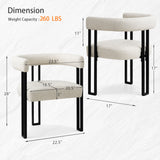 Mia Upholstered Tweed Dining Chair with Arms (Set of 2)