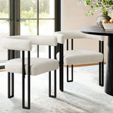 Mia Upholstered Tweed Dining Chair with Arms (Set of 2)