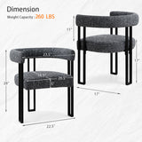 Mia Upholstered Tweed Dining Chair with Arms (Set of 2)
