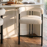 Mia 24" Modern Tweed Counter Stool with Arms (1-piece)