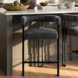 Mia 24" Modern Tweed Counter Stool with Arms (1-piece)