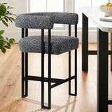 Mia 24" Modern Tweed Counter Stool with Arms (1-piece)