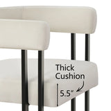 Mia 24" Modern Velvet Counter Stool with Arms (Set of 2)