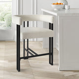 Mia 24" Modern Velvet Counter Stool with Arms (1-piece)