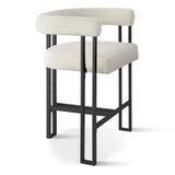 Mia 24" Modern Velvet Counter Stool with Arms (Set of 4)