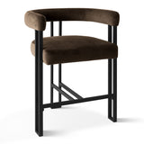 Mia 24" Modern Velvet Counter Stool with Arms (Set of 2)