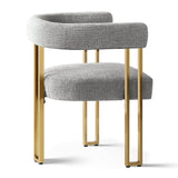 Mia Modern Gold Chenille Dining Chair with Arms (Set of 4)