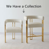 Mia Modern Gold Chenille Dining Chair with Arms (Set of 4)