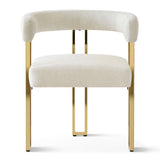 Mia Modern Gold Chenille Dining Chair with Arms (Set of 2)