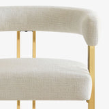 Mia Modern Gold Chenille Dining Chair with Arms (Set of 2)