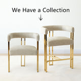 Mia Modern Gold Chenille Dining Chair with Arms (Set of 4)