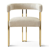 Mia Modern Gold Chenille Dining Chair with Arms (Set of 6)