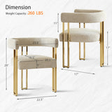 Mia Modern Gold Chenille Dining Chair with Arms (Set of 6)
