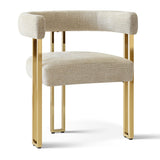 Mia Modern Gold Chenille Dining Chair with Arms (Set of 4)