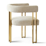 Mia Modern Gold Chenille Dining Chair with Arms (Set of 6)