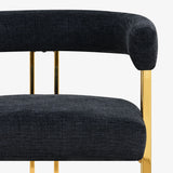 Mia Modern Gold Chenille Dining Chair with Arms (Set of 6)