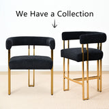 Mia Modern Gold Chenille Dining Chair with Arms (Set of 6)