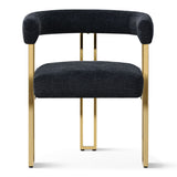 Mia Modern Gold Chenille Dining Chair with Arms (Set of 6)