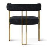 Mia Modern Gold Chenille Dining Chair with Arms (Set of 6)