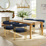 Mia Modern Gold Chenille Dining Chair with Arms (Set of 2)