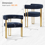 Mia Modern Gold Chenille Dining Chair with Arms (Set of 6)