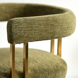 Mia Modern Gold Chenille Dining Chair with Arms (Set of 6)