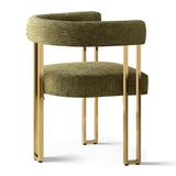 Mia Modern Gold Chenille Dining Chair with Arms (Set of 4)