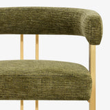 Mia Modern Gold Chenille Dining Chair with Arms (Set of 2)