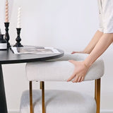 Mia Modern Gold Chenille Dining Chair with Arms (Set of 2)