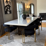 Mia Modern Gold Chenille Dining Chair with Arms (Set of 2)