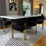 Mia Modern Gold Chenille Dining Chair with Arms (Set of 4)